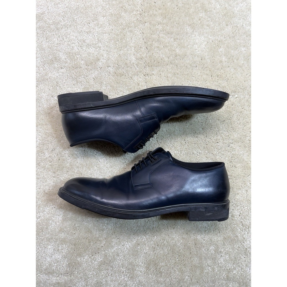 Hugo Boss Derby Shoes Mens 11 UK 12 US Blue Leather Dress Shoes Preppy Designer